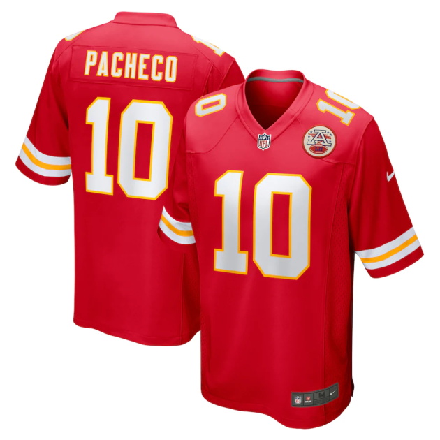 mens nike isiah pacheco red kansas city chiefs game player jersey